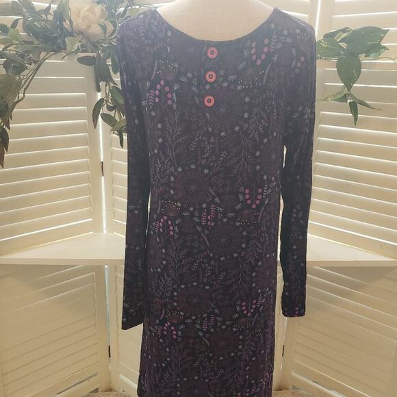 MATILDA JANE FLORAL BLK MULTI COLOR SHIFT DRESS WITH DECORATIVE BACK BUTTONS XL - Picture 5 of 6